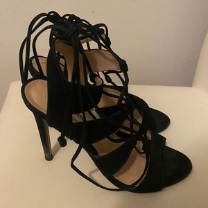 Steve Madden Black tie-up sandal heels